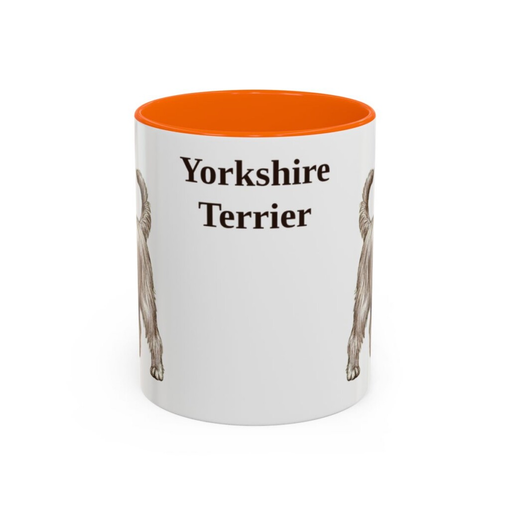 11oz Yorkshire Terrier Mug, Orange, front view