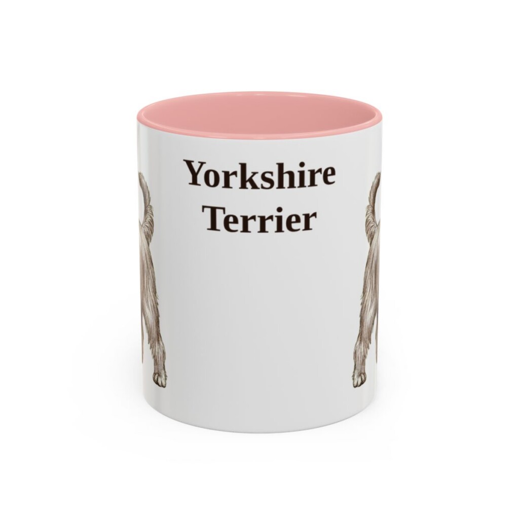 11oz Yorkshire Terrier Mug, Pink, front view