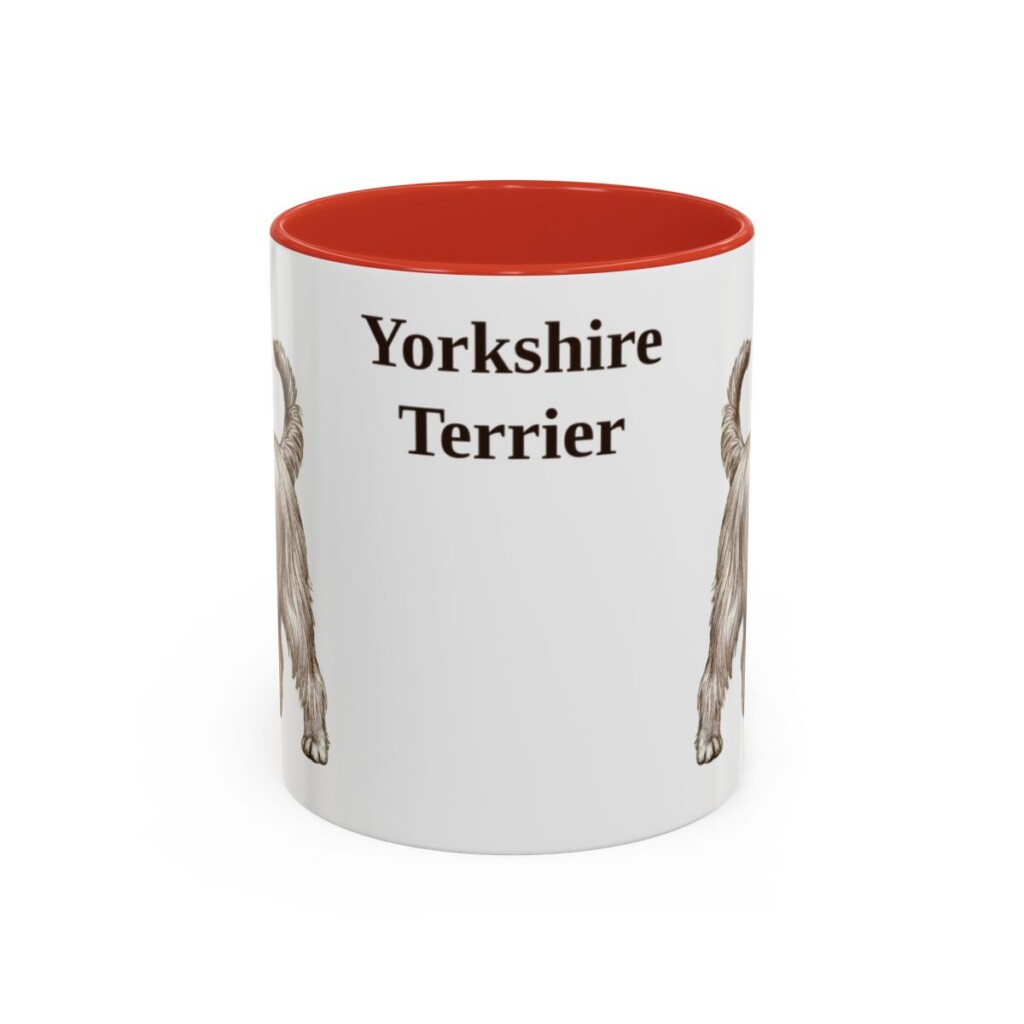 11oz Yorkshire Terrier Mug, Red, front view