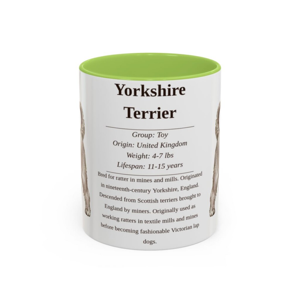 11oz-yorkshire-terrier-mug-writeup-light-green 11oz Yorkshire Terrier Mug, Light Green, front view