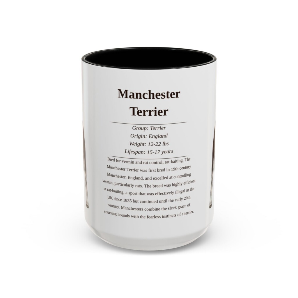 12012977610507124400_2048.jpeg 15oz Manchester Terrier Mug, Illustrated Dog Breed Facts Coffee Mug, Vintage Dog Keepsake Gift