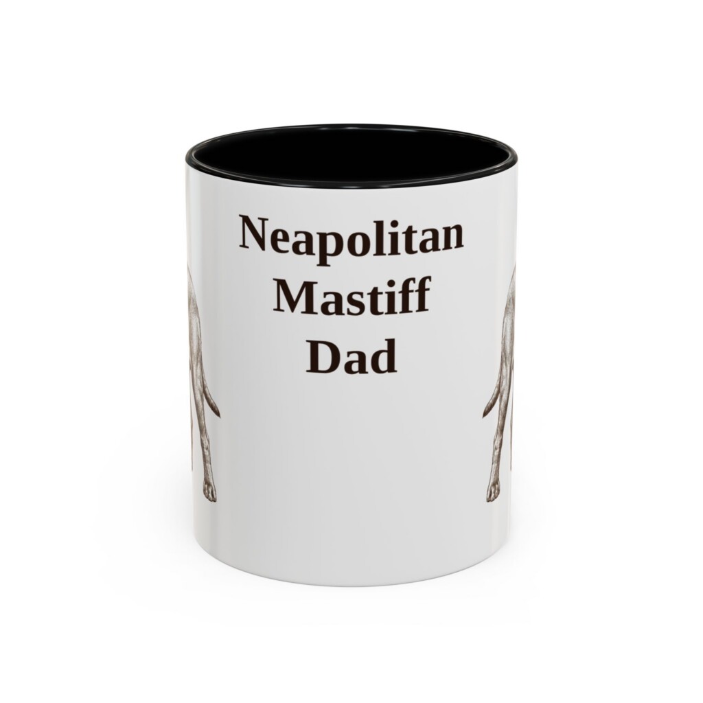 11oz Neapolitan Mastiff Dog Dad Mug, Vintage Sketch Coffee Mug, Dog Dad Gift