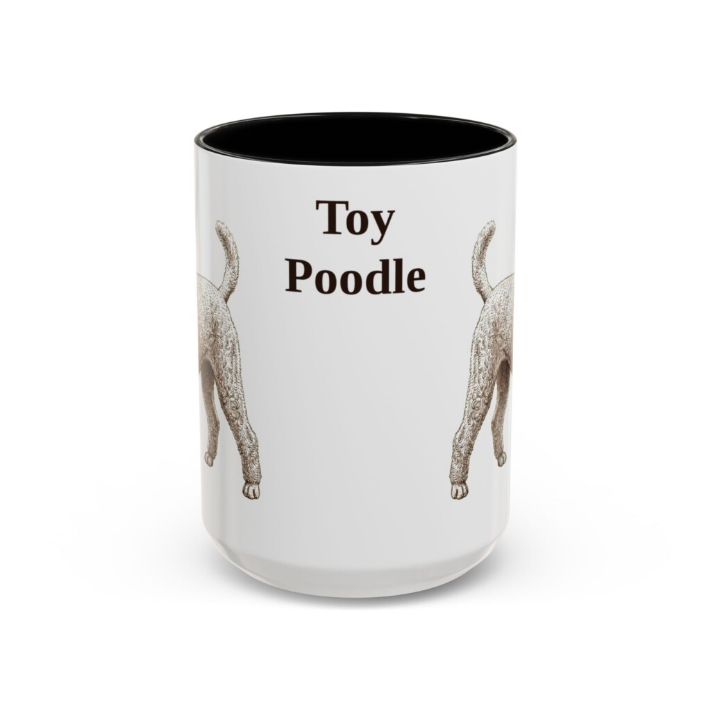 15oz Toy Poodle Mug, Vintage Dog Portrait Coffee Mug, Dog Lover Gift