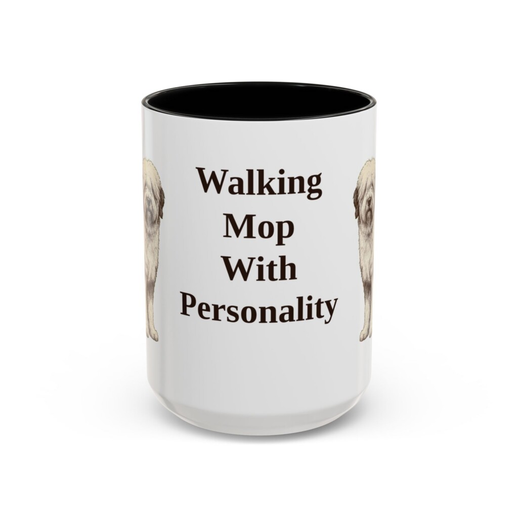15oz Funny Old English Sheepdog Mug, Vintage Dog Coffee Mug, Dog Lover Gift