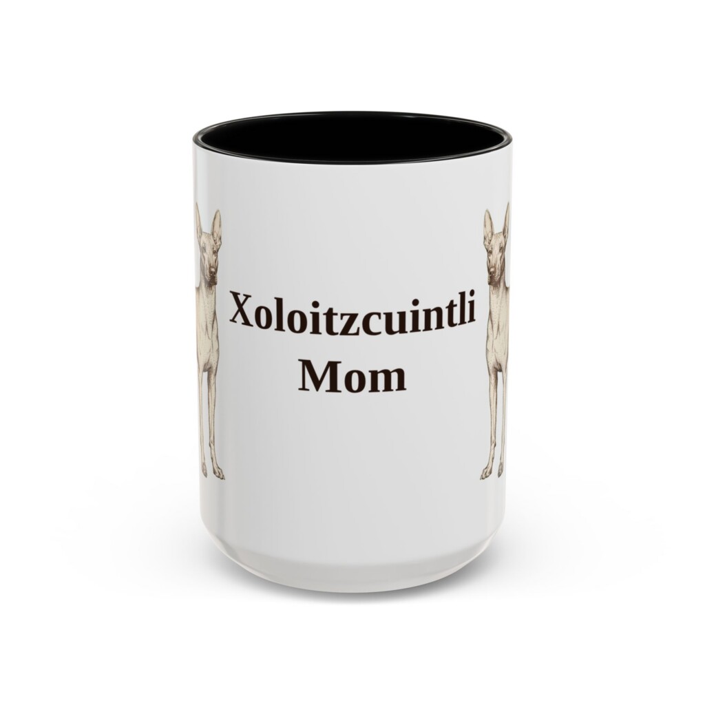 15oz Xoloitzcuintli Dog Mom Mug, Vintage Sketch Coffee Mug, Dog Mom Gift