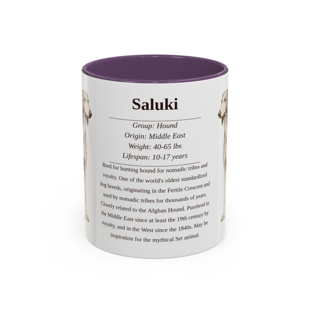 11oz Saluki Mug, Light Green, front view