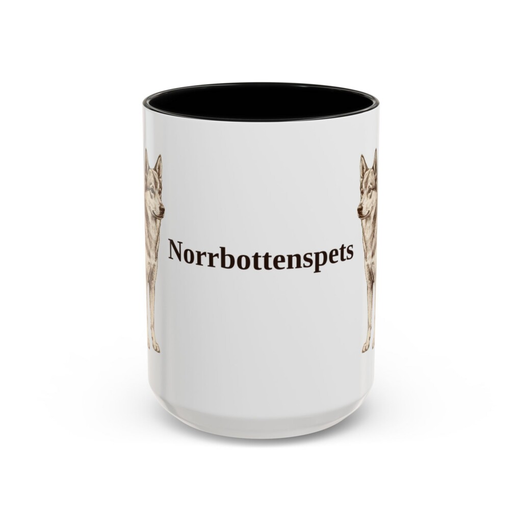 15oz Norrbottenspets Mug, Vintage Dog Portrait Coffee Mug, Dog Lover Gift