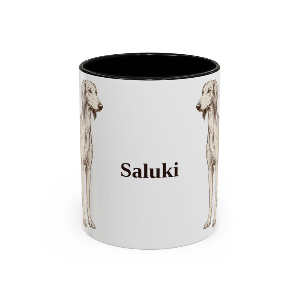 11oz Saluki Mug, Vintage Dog Portrait Coffee Mug, Dog Lover Gift