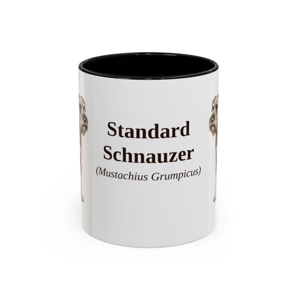 11oz Standard Schnauzer Latin Mug, Vintage Dog Coffee Mug, Dog Lover Gift