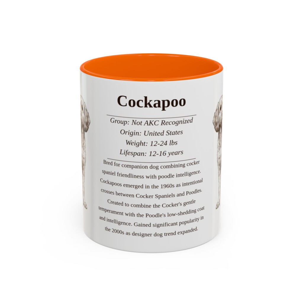 11oz Cockapoo Mug, Pink, front view