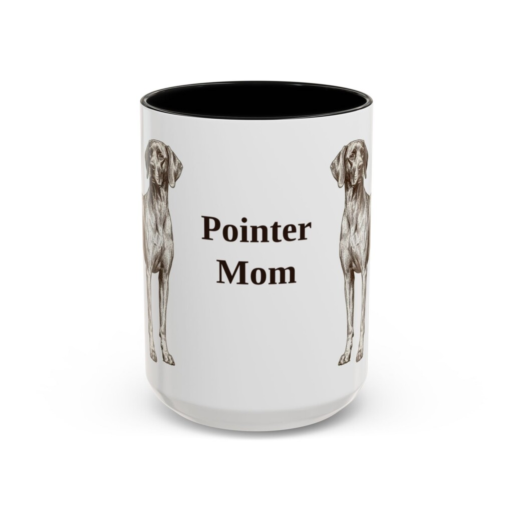 15oz Pointer Dog Mom Mug, Vintage Sketch Coffee Mug, Dog Mom Gift