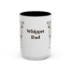 15oz Whippet Dog Dad Mug, Vintage Sketch Coffee Mug, Dog Dad Gift