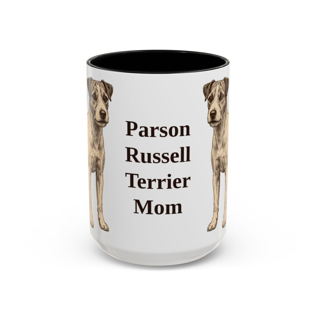 15oz Parson Russell Terrier Dog Mom Mug, Vintage Sketch Coffee Mug, Dog Mom Gift