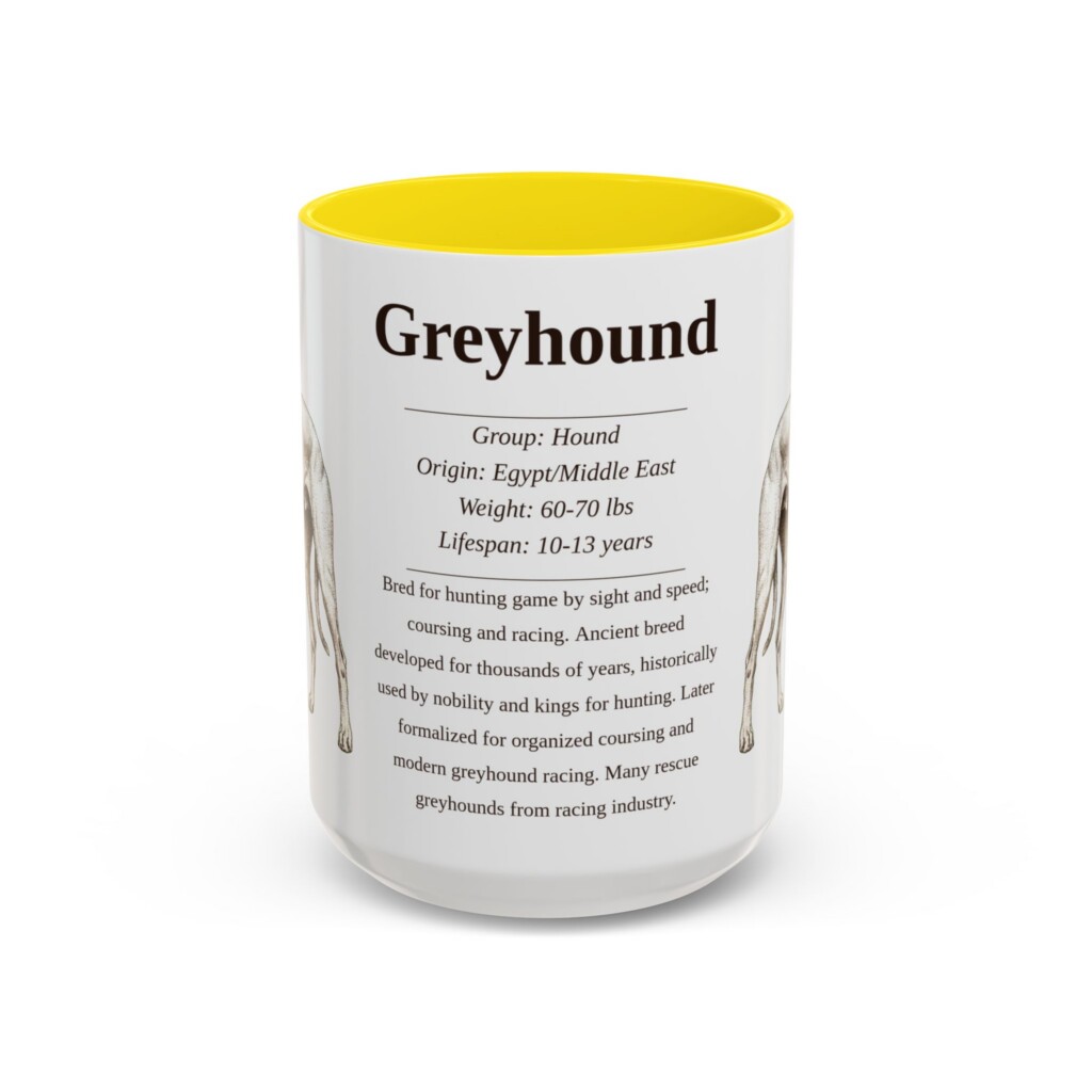 15oz Greyhound Mug, Red, front view