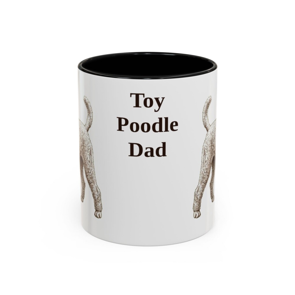12511269452535076409_2048.jpeg 11oz Toy Poodle Dog Dad Mug, Vintage Sketch Coffee Mug, Dog Dad Gift