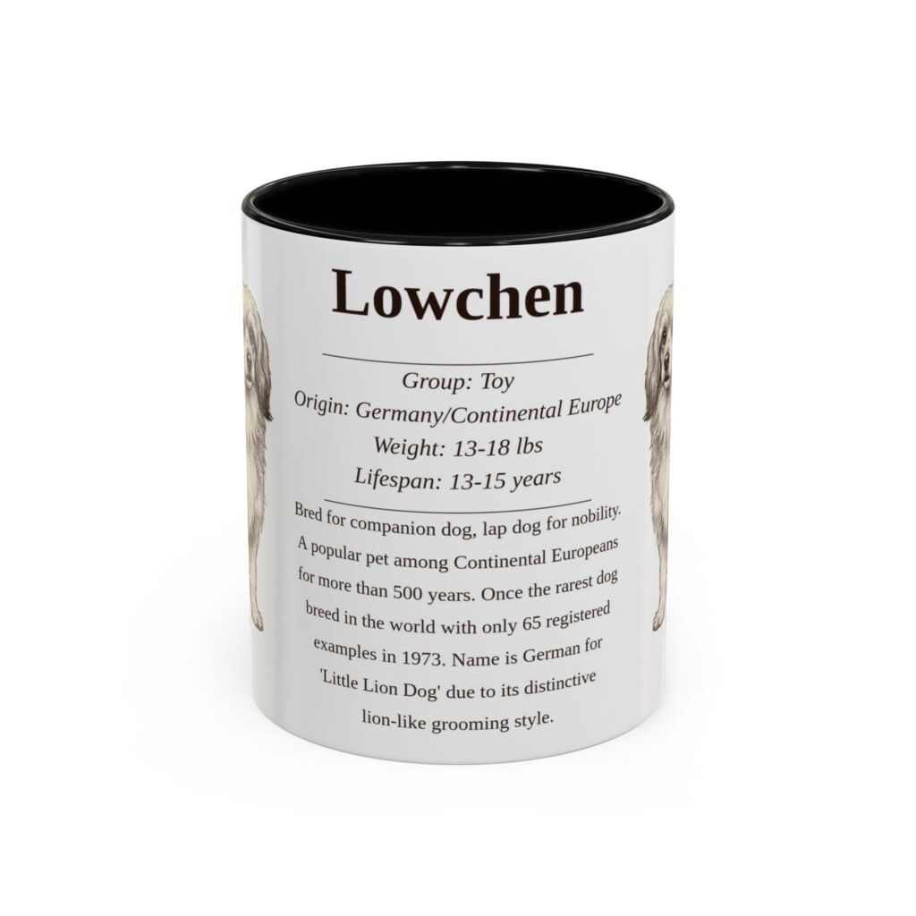11oz Lowchen Mug, Illustrated Dog Breed Facts Coffee Mug, Vintage Dog Keepsake Gift