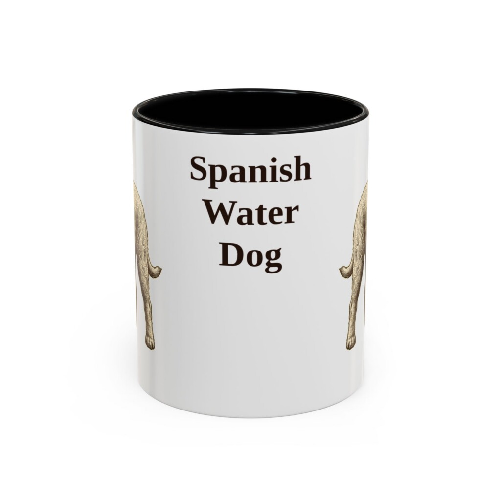 11oz Spanish Water Dog Mug, Vintage Dog Portrait Coffee Mug, Dog Lover Gift