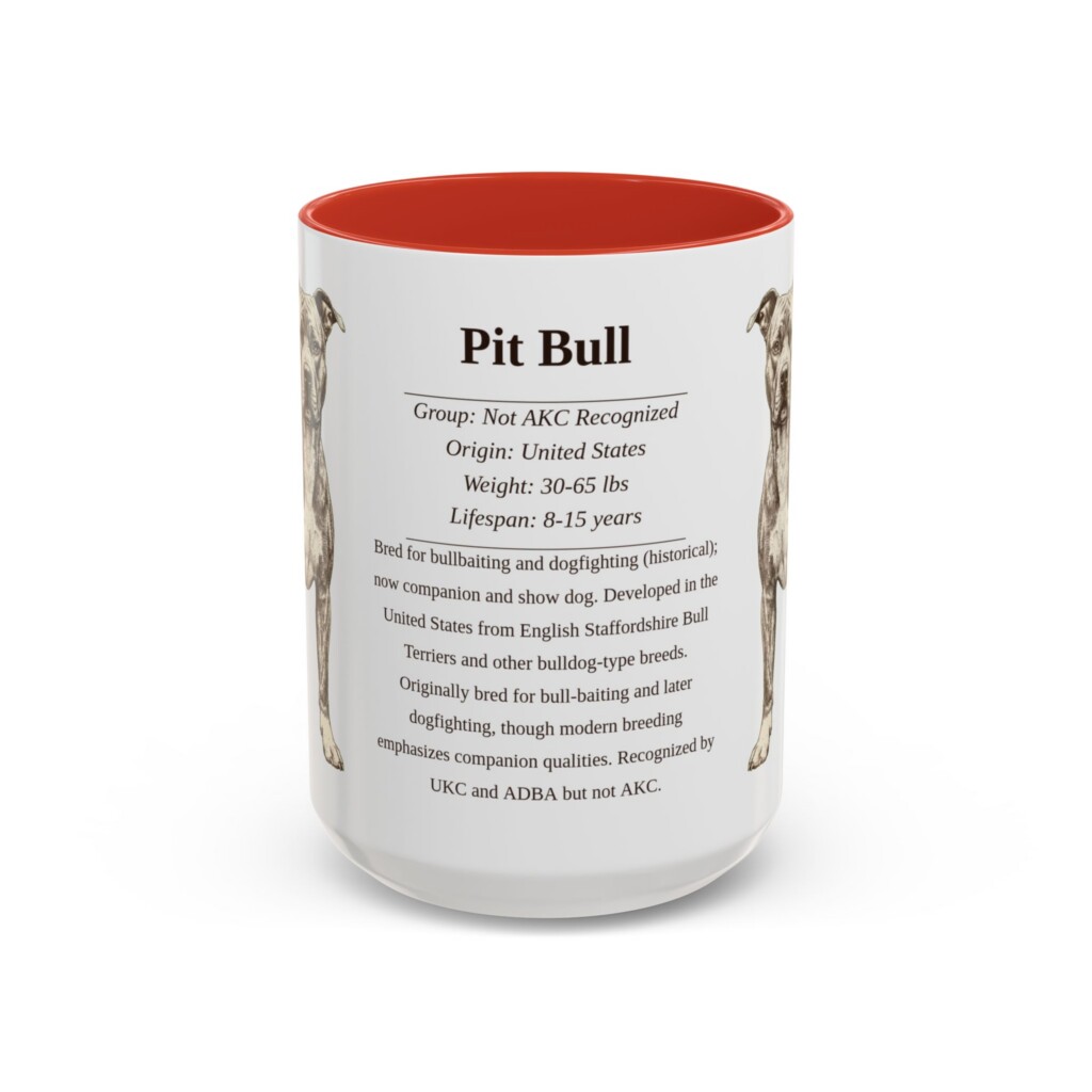 15oz Pit Bull Mug, Navy, front view