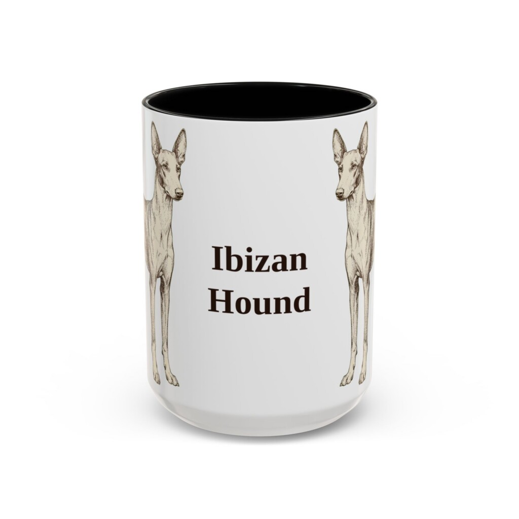 12644088182341970769_2048.jpeg 15oz Ibizan Hound Mug, Vintage Dog Portrait Coffee Mug, Dog Lover Gift