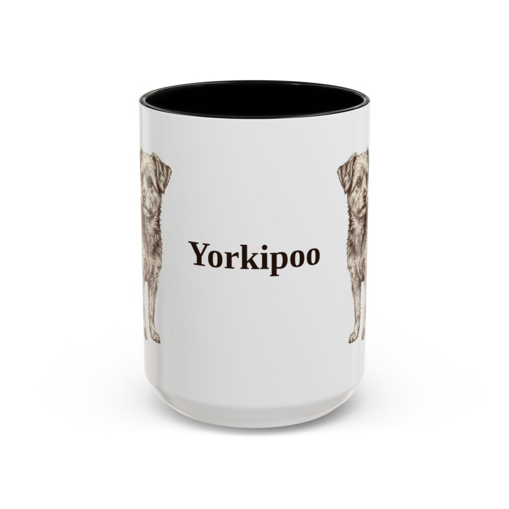 15oz Yorkipoo Mug, Vintage Dog Portrait Coffee Mug, Dog Lover Gift