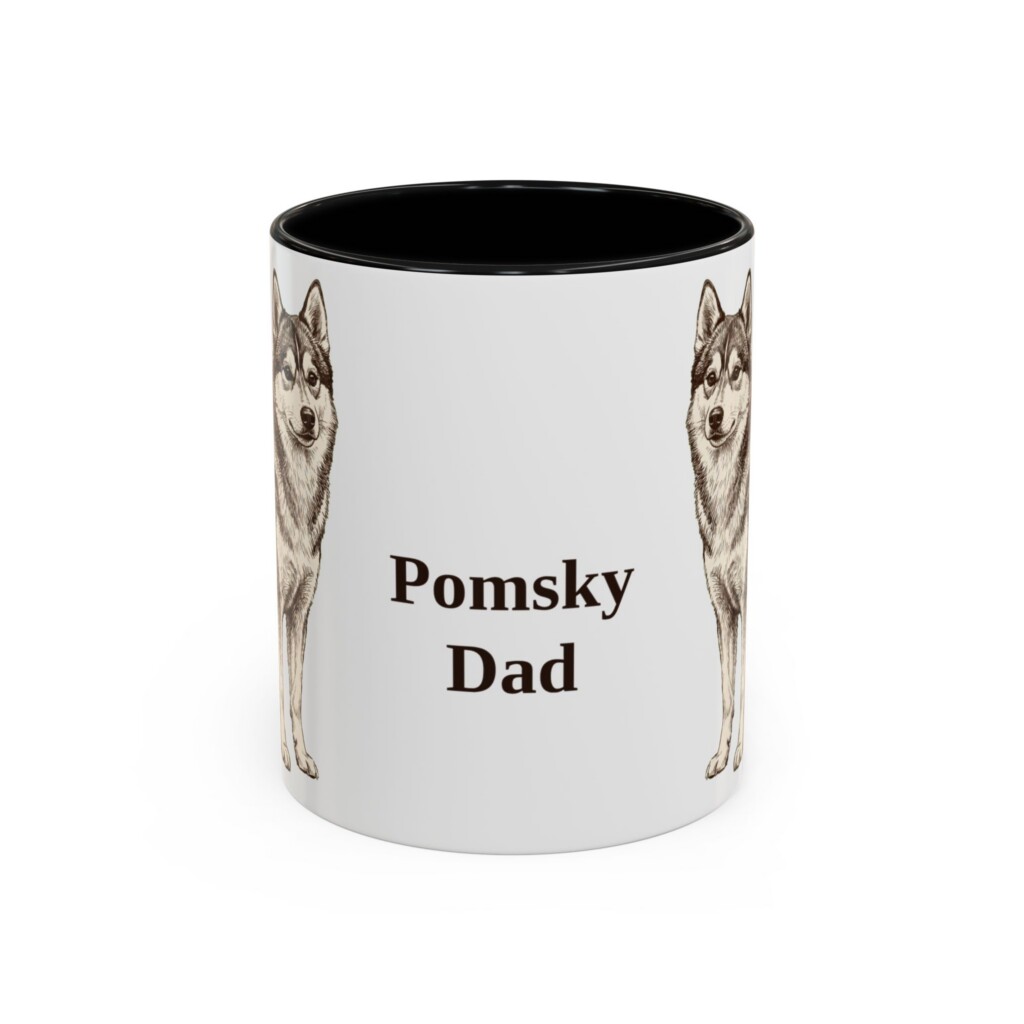 12722949217042302379_2048.jpeg 11oz Pomsky Dog Dad Mug, Vintage Sketch Coffee Mug, Dog Dad Gift