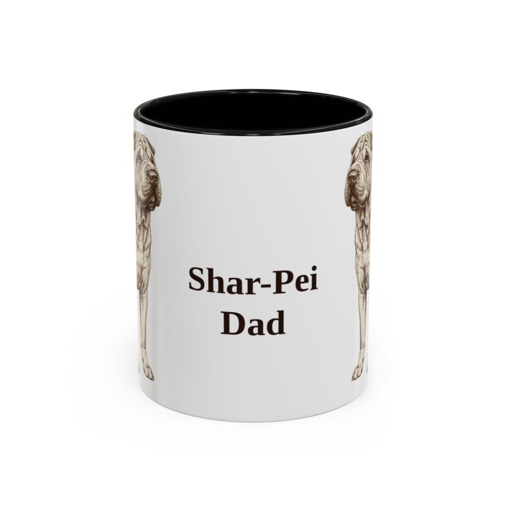 11oz Shar-Pei Dog Dad Mug, Vintage Sketch Coffee Mug, Dog Dad Gift
