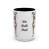 15oz Pit Bull Dog Dad Mug, Vintage Sketch Coffee Mug, Dog Dad Gift