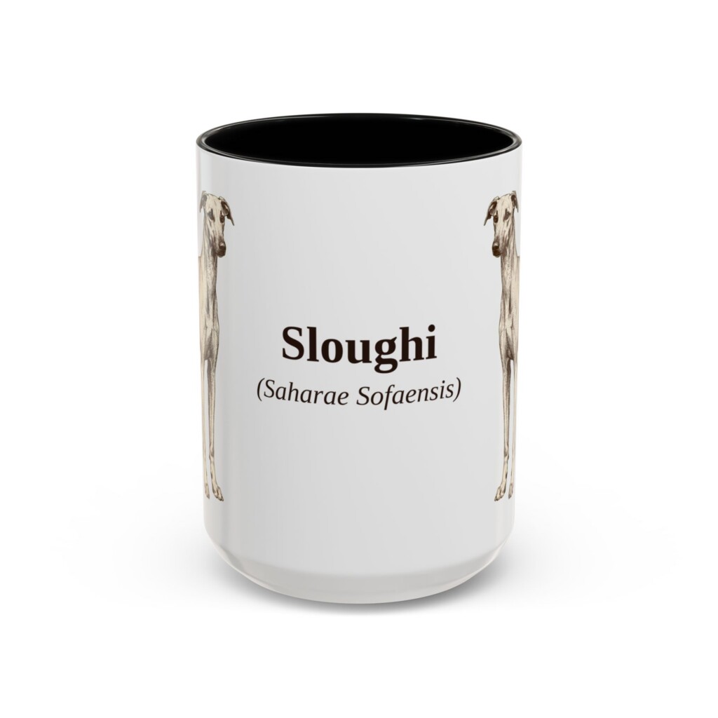 15oz Sloughi Latin Mug, Vintage Dog Coffee Mug, Dog Lover Gift