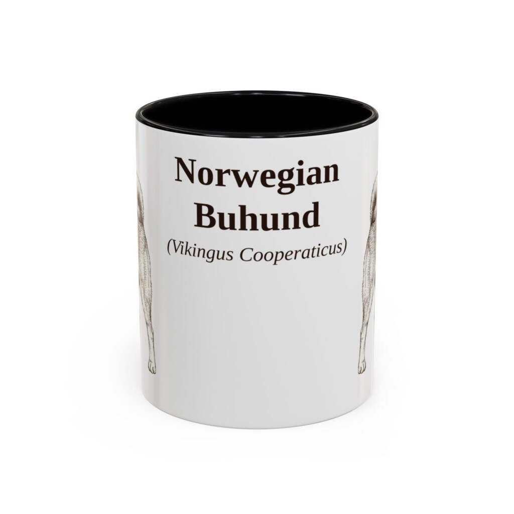 11oz Norwegian Buhund Latin Mug, Vintage Dog Coffee Mug, Dog Lover Gift