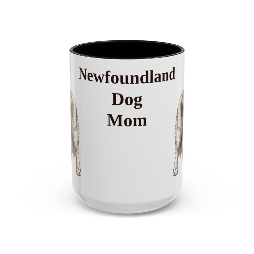 15oz Newfoundland Dog Dog Mom Mug, Vintage Sketch Coffee Mug, Dog Mom Gift