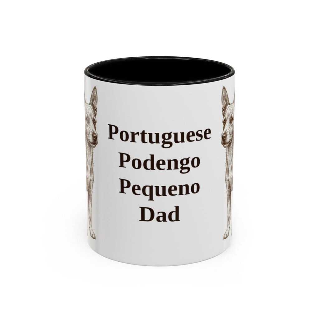 11oz Portuguese Podengo Pequeno Dog Dad Mug, Vintage Sketch Coffee Mug, Dog Dad Gift