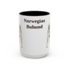 15oz Norwegian Buhund Mug, Vintage Dog Portrait Coffee Mug, Dog Lover Gift