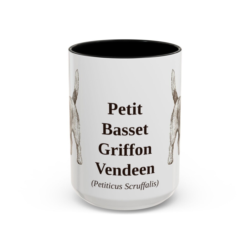 15oz Petit Basset Griffon Vendeen Latin Mug, Vintage Dog Coffee Mug, Dog Lover Gift