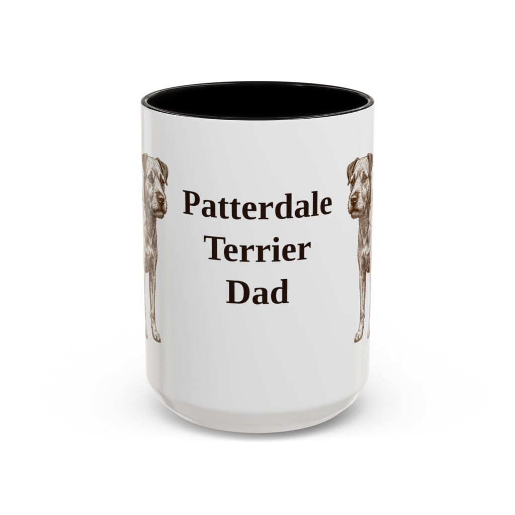 15oz Patterdale Terrier Dog Dad Mug, Vintage Sketch Coffee Mug, Dog Dad Gift