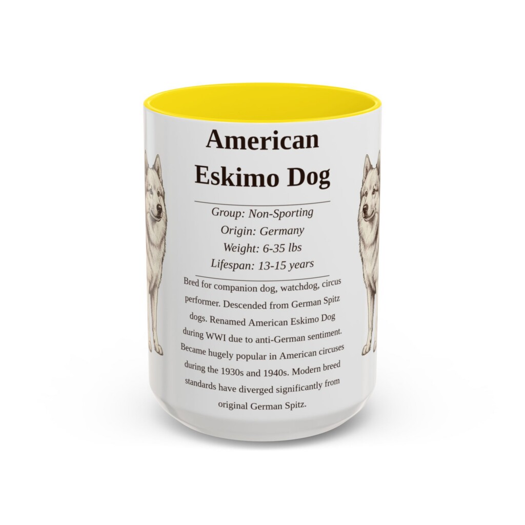 13186353409646505004_2048.jpeg 15oz American Eskimo Dog Mug, Red, front view