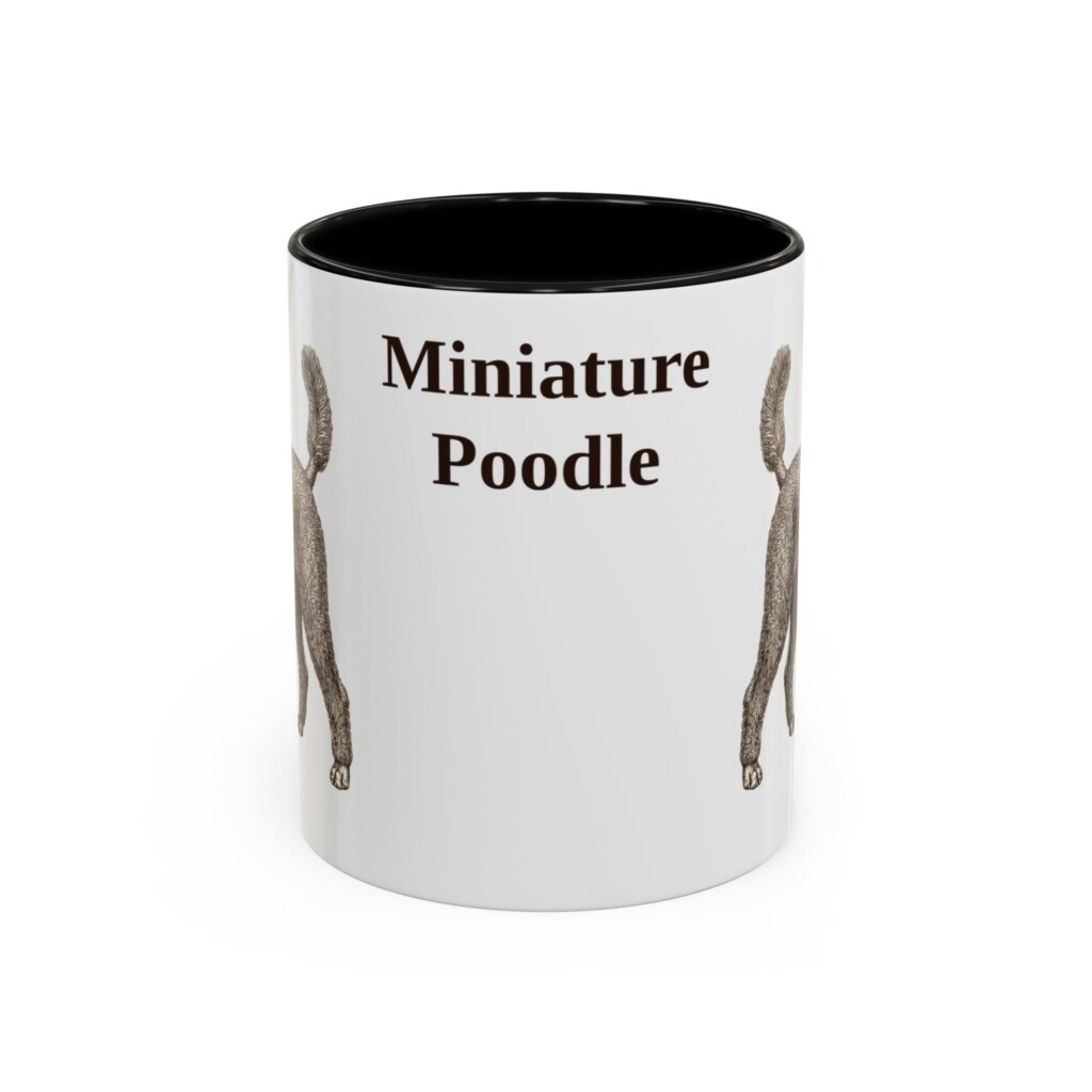 11oz Miniature Poodle Mug, Vintage Dog Portrait Coffee Mug, Dog Lover Gift