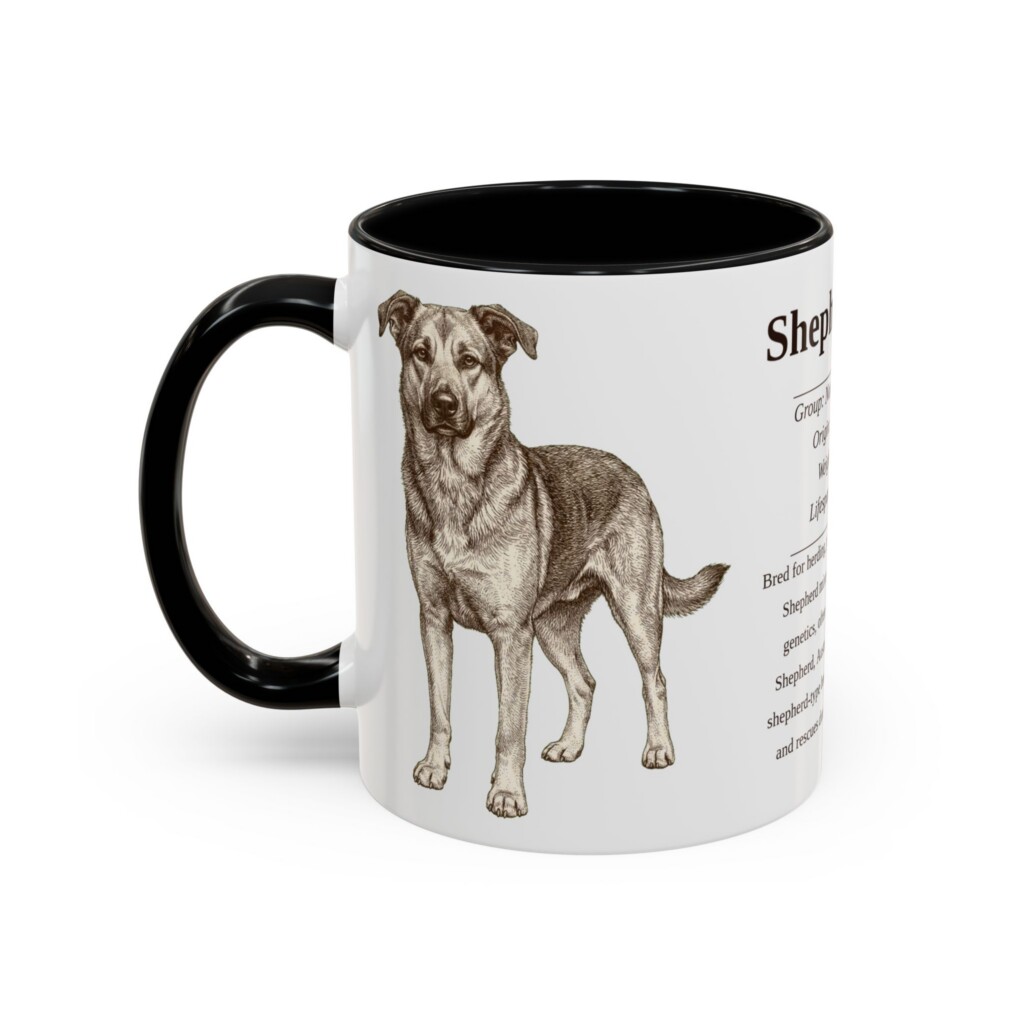 11oz Shepherd Mix Mug, Black, left side view