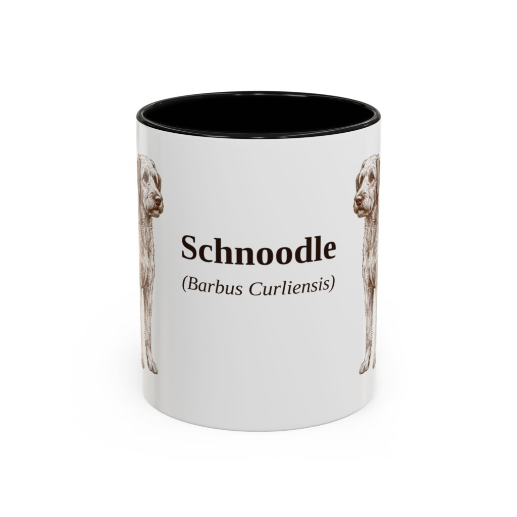 11oz Schnoodle Latin Mug, Vintage Dog Coffee Mug, Dog Lover Gift