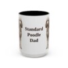 15oz Standard Poodle Dog Dad Mug, Vintage Sketch Coffee Mug, Dog Dad Gift