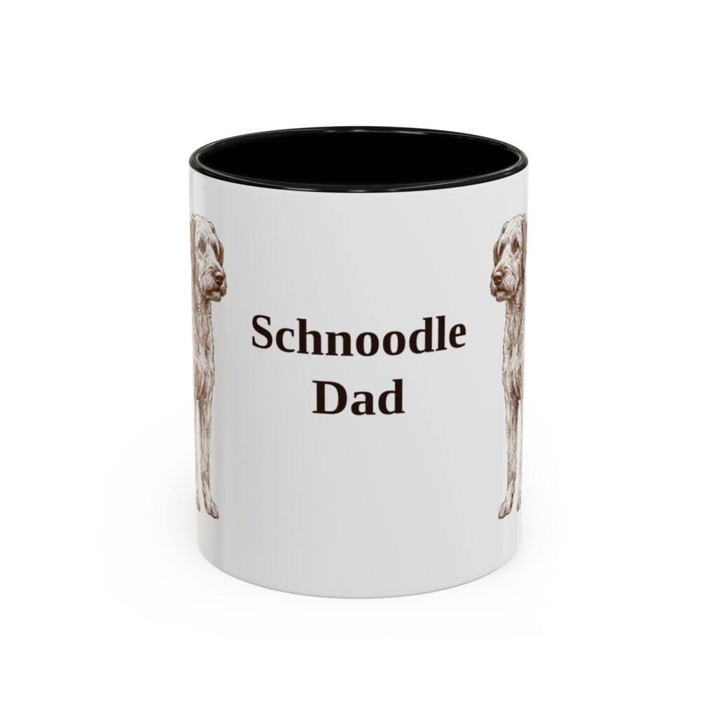 11oz Schnoodle Dog Dad Mug, Vintage Sketch Coffee Mug, Dog Dad Gift