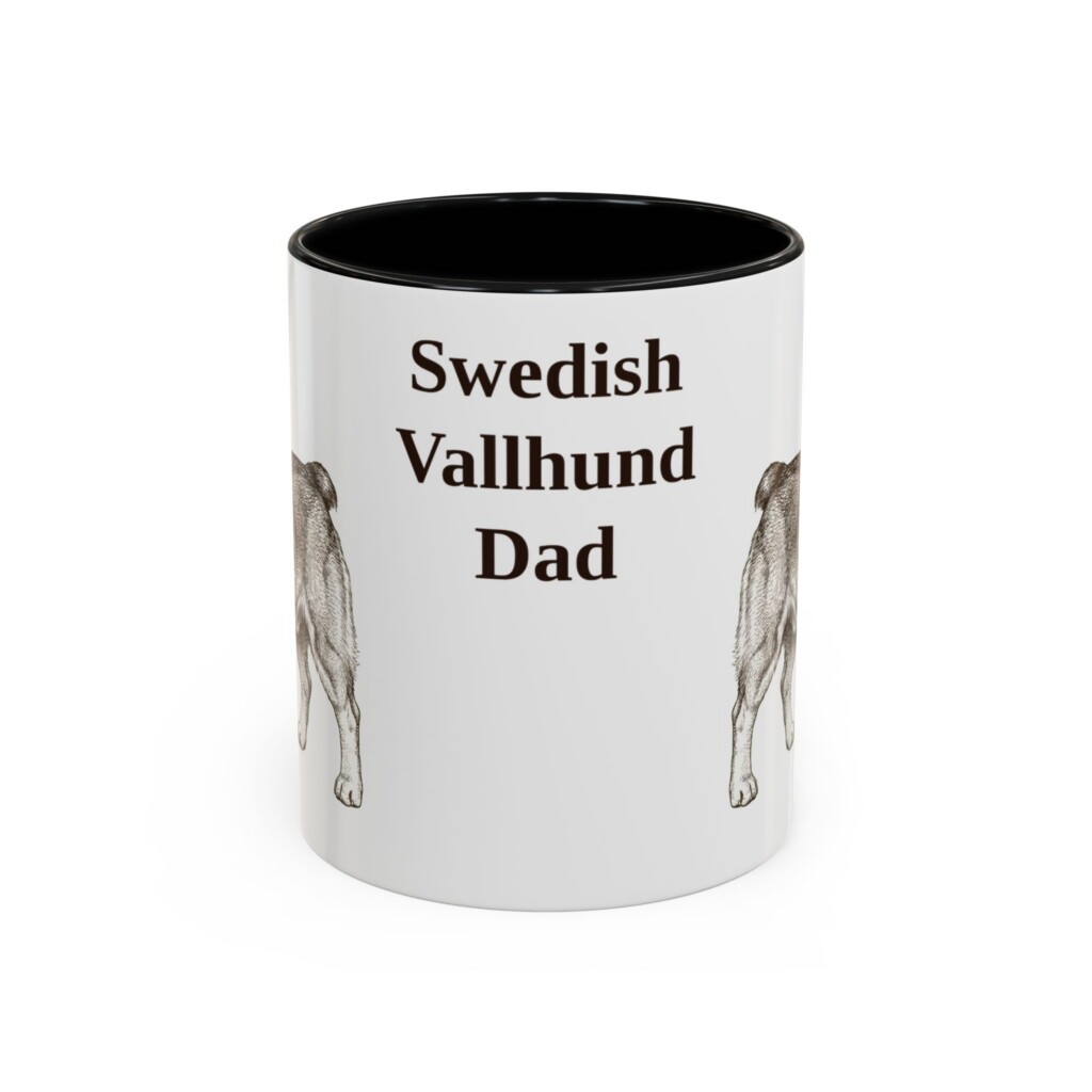 11oz Swedish Vallhund Dog Dad Mug, Vintage Sketch Coffee Mug, Dog Dad Gift