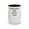 15oz Staffordshire Bull Terrier Dog Mom Mug, Vintage Sketch Coffee Mug, Dog Mom Gift
