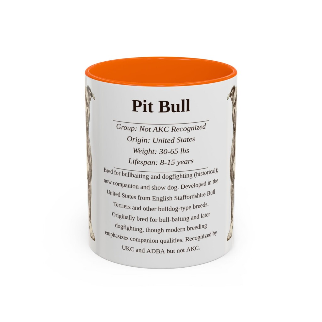 11oz Pit Bull Mug, Pink, front view