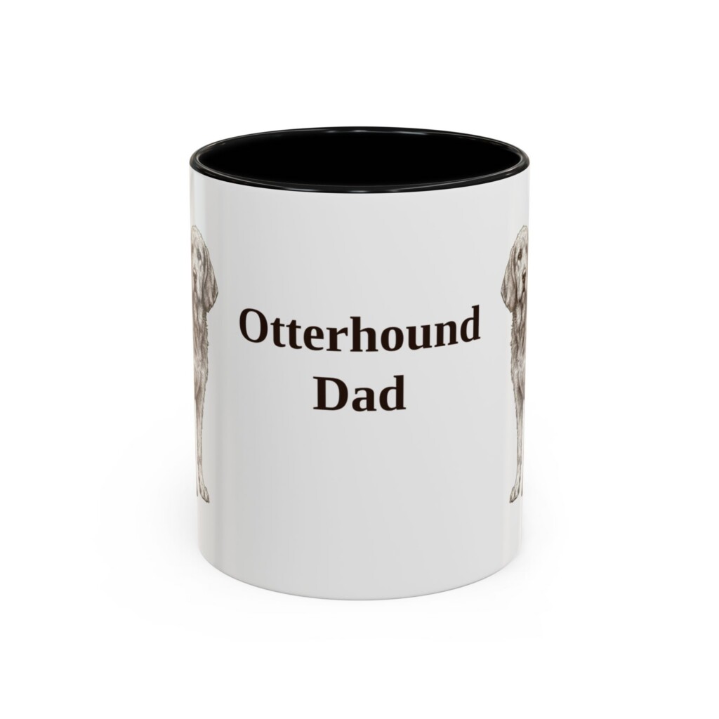 11oz Otterhound Dog Dad Mug, Vintage Sketch Coffee Mug, Dog Dad Gift