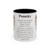 11oz Pomsky Mug, Illustrated Dog Breed Facts Coffee Mug, Vintage Dog Keepsake Gift