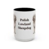 15oz Polish Lowland Sheepdog Mug, Vintage Dog Portrait Coffee Mug, Dog Lover Gift
