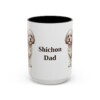 15oz Shichon Dog Dad Mug, Vintage Sketch Coffee Mug, Dog Dad Gift