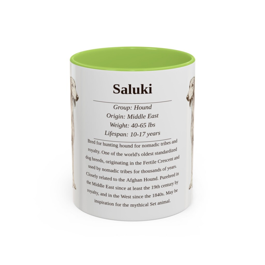 11oz Saluki Mug, Light Blue, front view