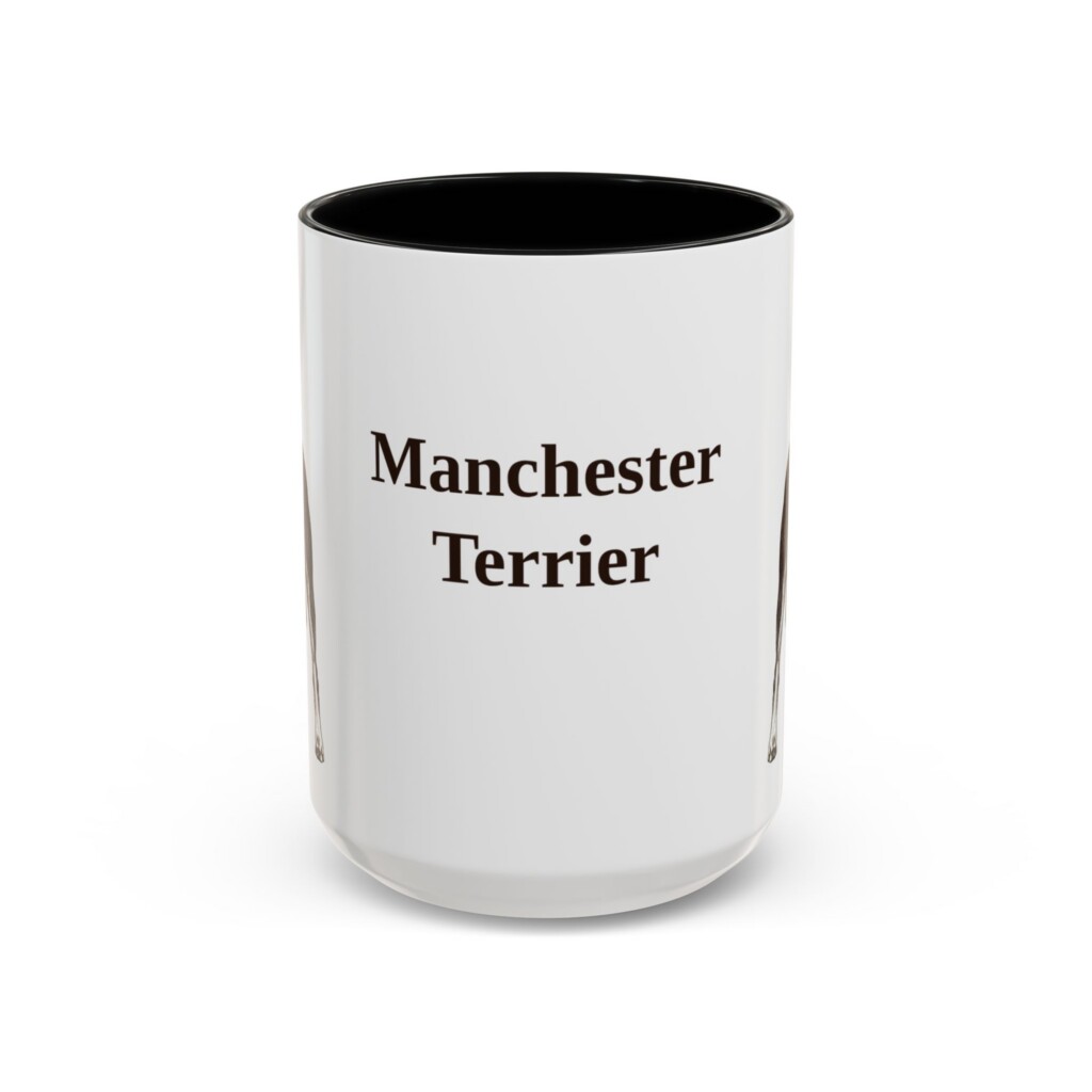 15oz Manchester Terrier Mug, Vintage Dog Portrait Coffee Mug, Dog Lover Gift