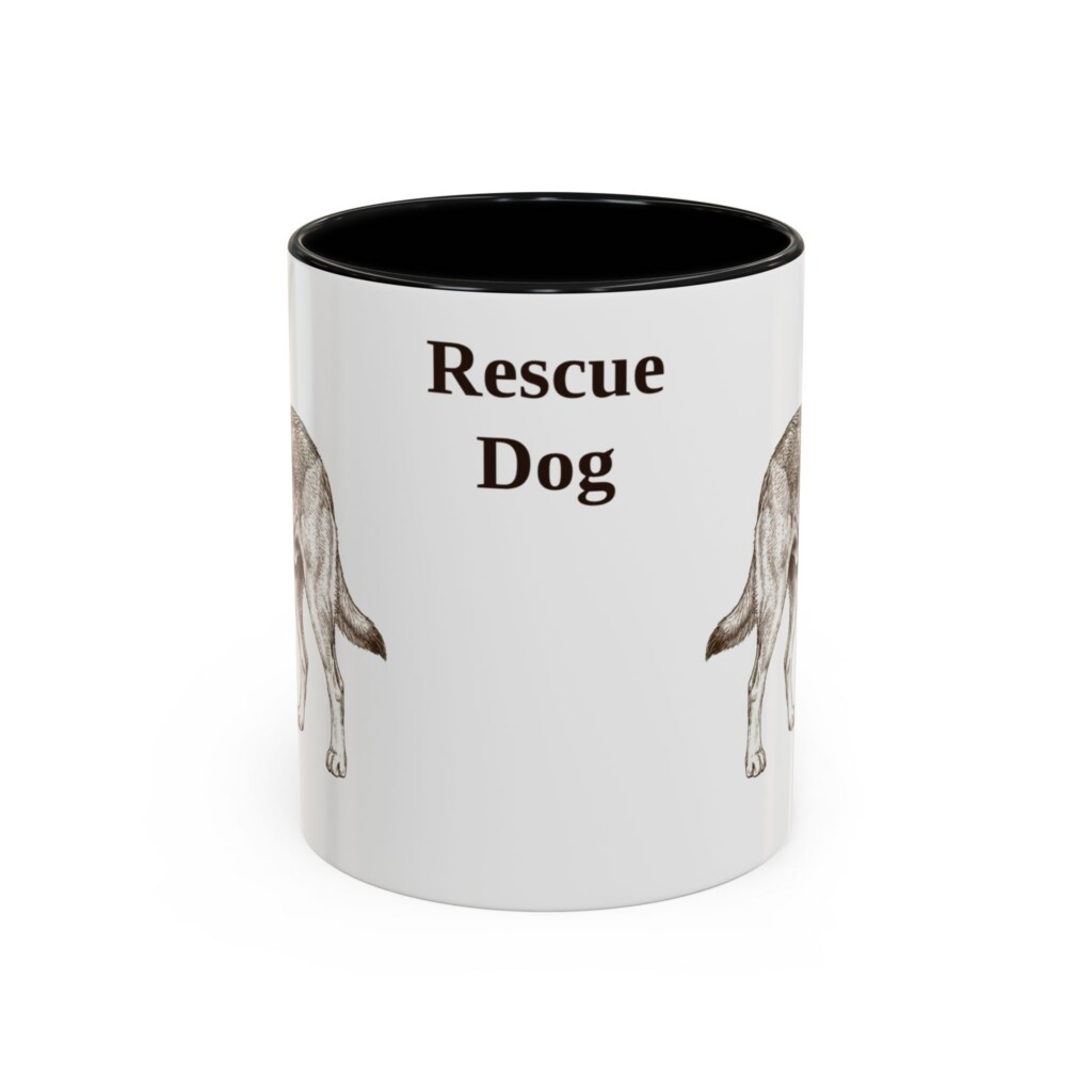 11oz Rescue Dog Mug, Vintage Dog Portrait Coffee Mug, Dog Lover Gift